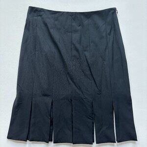 White House Black Market Women's Black Fringe Hem Size Zip Pencil Skirt Size 0